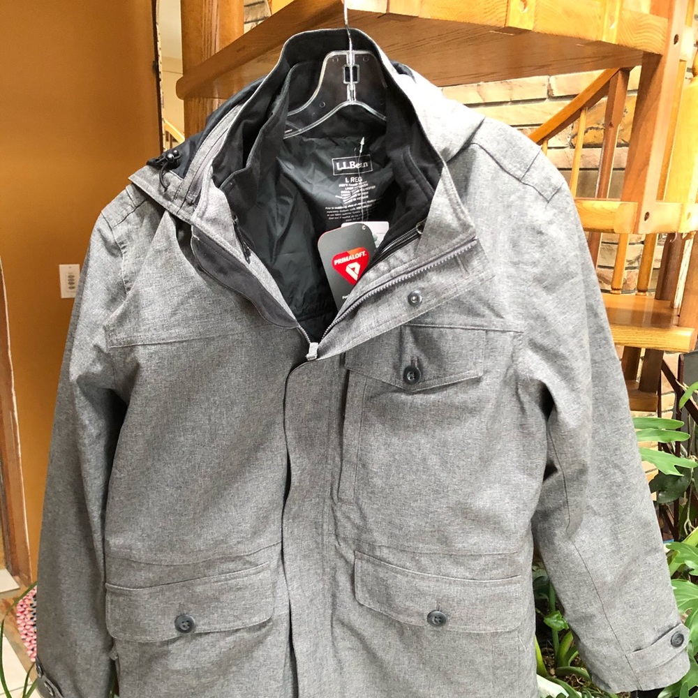 LL Bean 3-in-1 TEK Waterproof Jacket NEW Gray